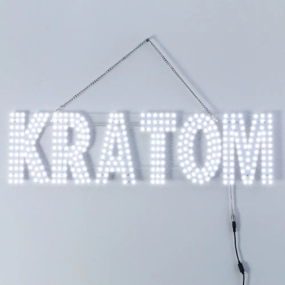 [Q-4290-04] WINDOW SIGN 8X30" WHITE (KRATOM)