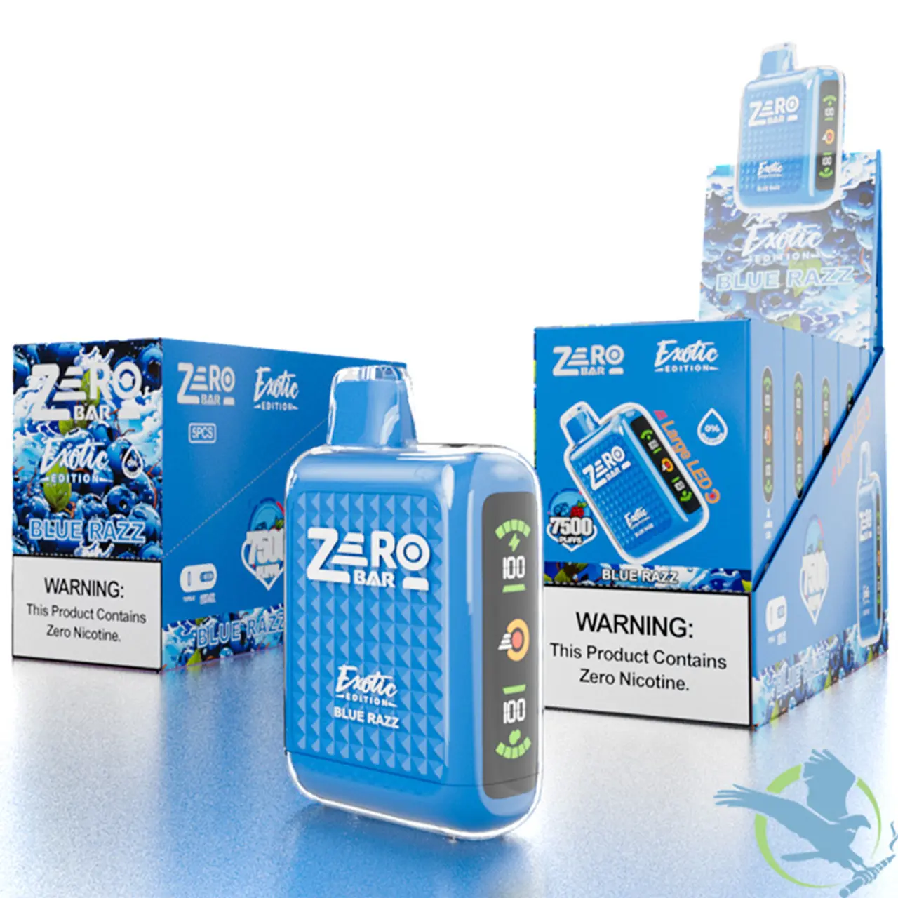 [Q-4198-02] ZERO BAR 13ML 7500 PUFFS ZERO NICOTINE DISPOSABLE (Blue Razz)