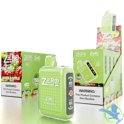 [Q-4198-07] ZERO BAR 13ML 7500 PUFFS ZERO NICOTINE DISPOSABLE (Double Apple)