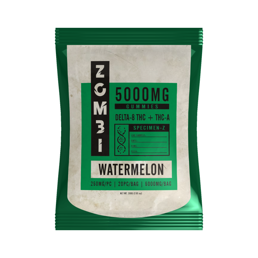[Q-4265-01] ZOMBI 5000mg Gummies DELTA-8 THC-A (Blue Razz)
