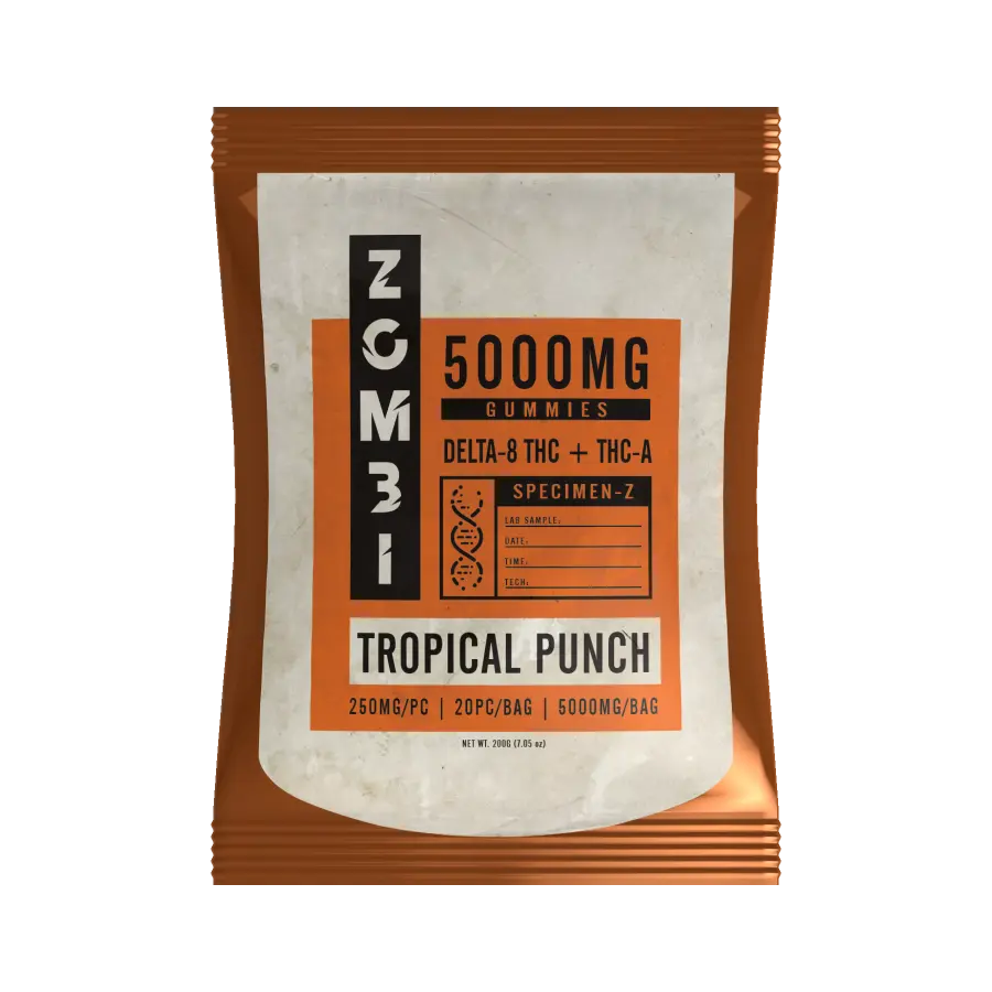 [Q-4265-03] ZOMBI 5000mg Gummies DELTA-8 THC-A (Tropical Punch)