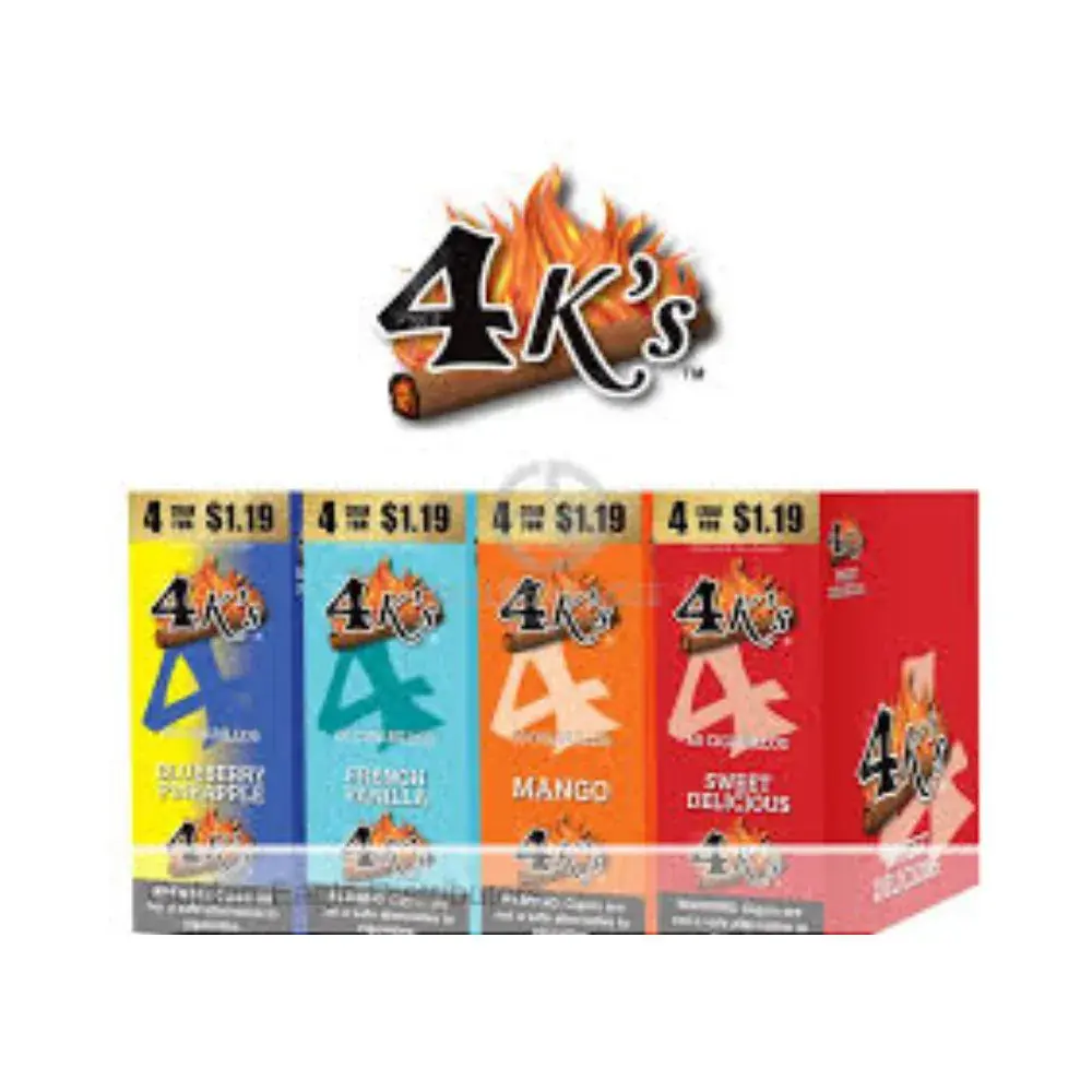 [T-1544-03] 4 K’s Cigarillos 4 For $1.19 Display of 15 (White Grape)