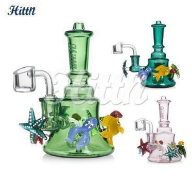 6.3 Inches Showerhead Percolator Water Pipe 14mm Quartz Banger Glass DAB Rig Mixed Color
