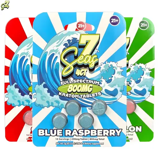 [T-1594-03] 7 Seas Full Spectrum Kratom 800MG 10PK (Strawberry Blister)