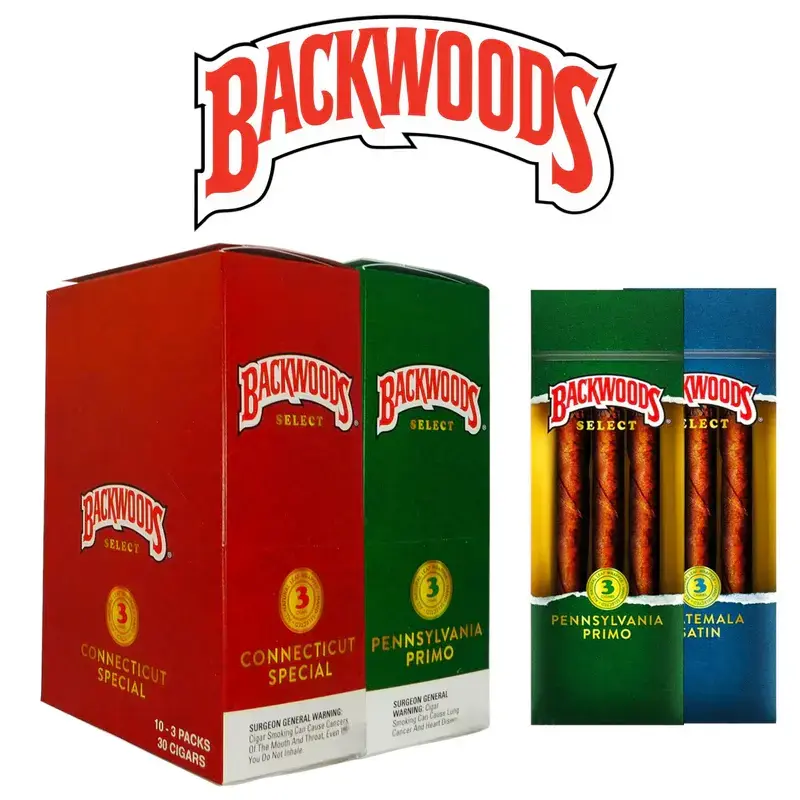 [T-1529-01] Backwoods Select Cigars 3PK - 10 / Display (Connecticut)