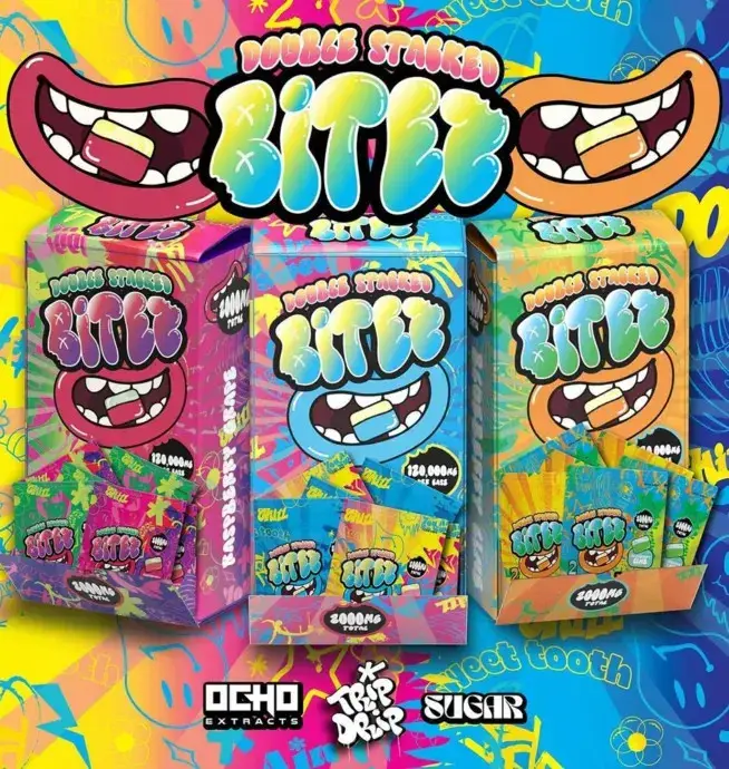 [10148-03] BITEZ GUMMY Single 60PK D8+D9+THCP (Cherry Mango / Strawberry Watermelon)