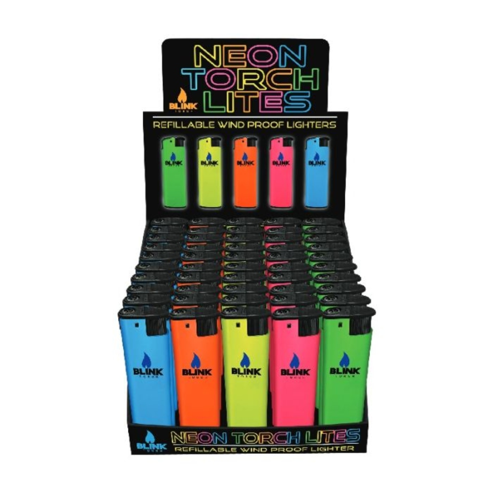 BLINK - WIND PROOF NEON TORCH LIGHTERS - 50CT DISPLAY