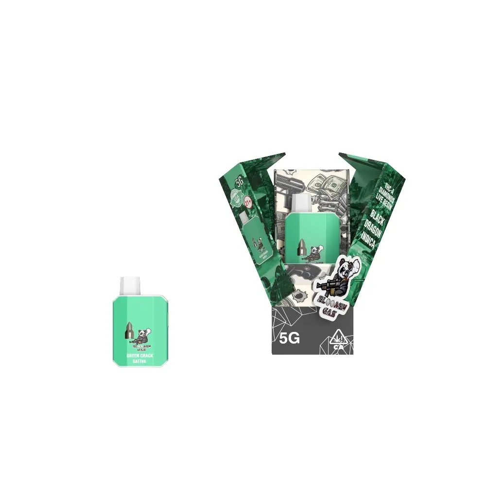 [T-1009-05] BLOOMN GAS DIAMONDS LIVE RESIN 5G Disposable 5pk Box (Black Dragon Indica)