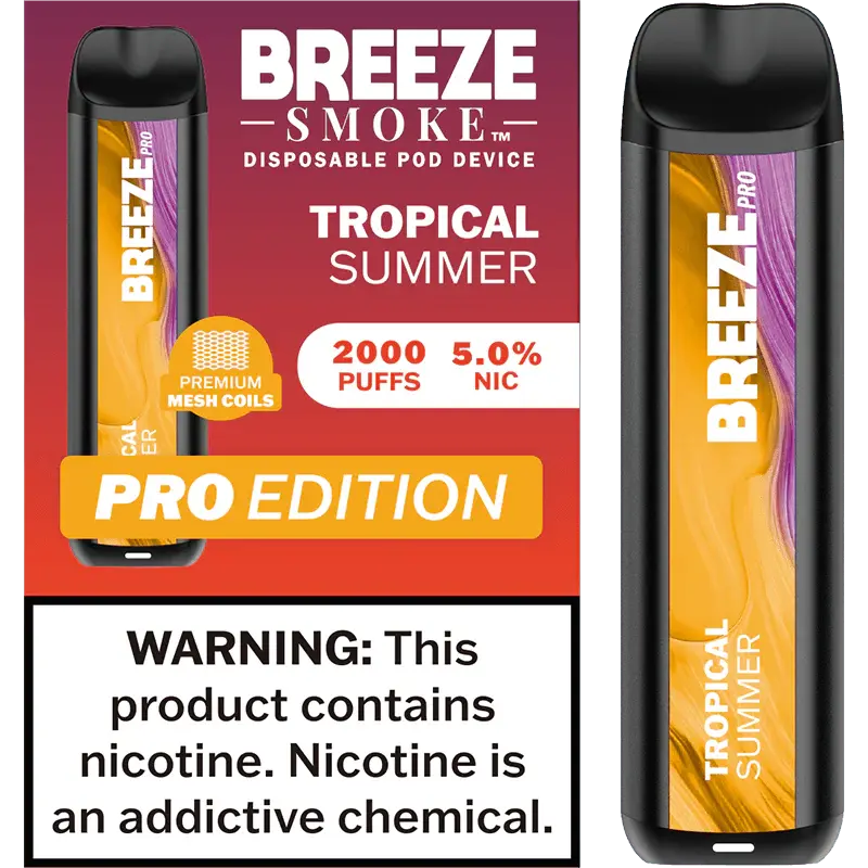 [Q-1513-25] BREEZE PRO 2000 PUFF DISPOSABLE VAPE 10ML (Tropical Summer)