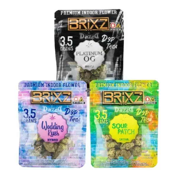 [Q-4836-03] Brixz Flower 3.5G THC-A D9P 10Ct a Box (Wedding Kush (Hybrid))