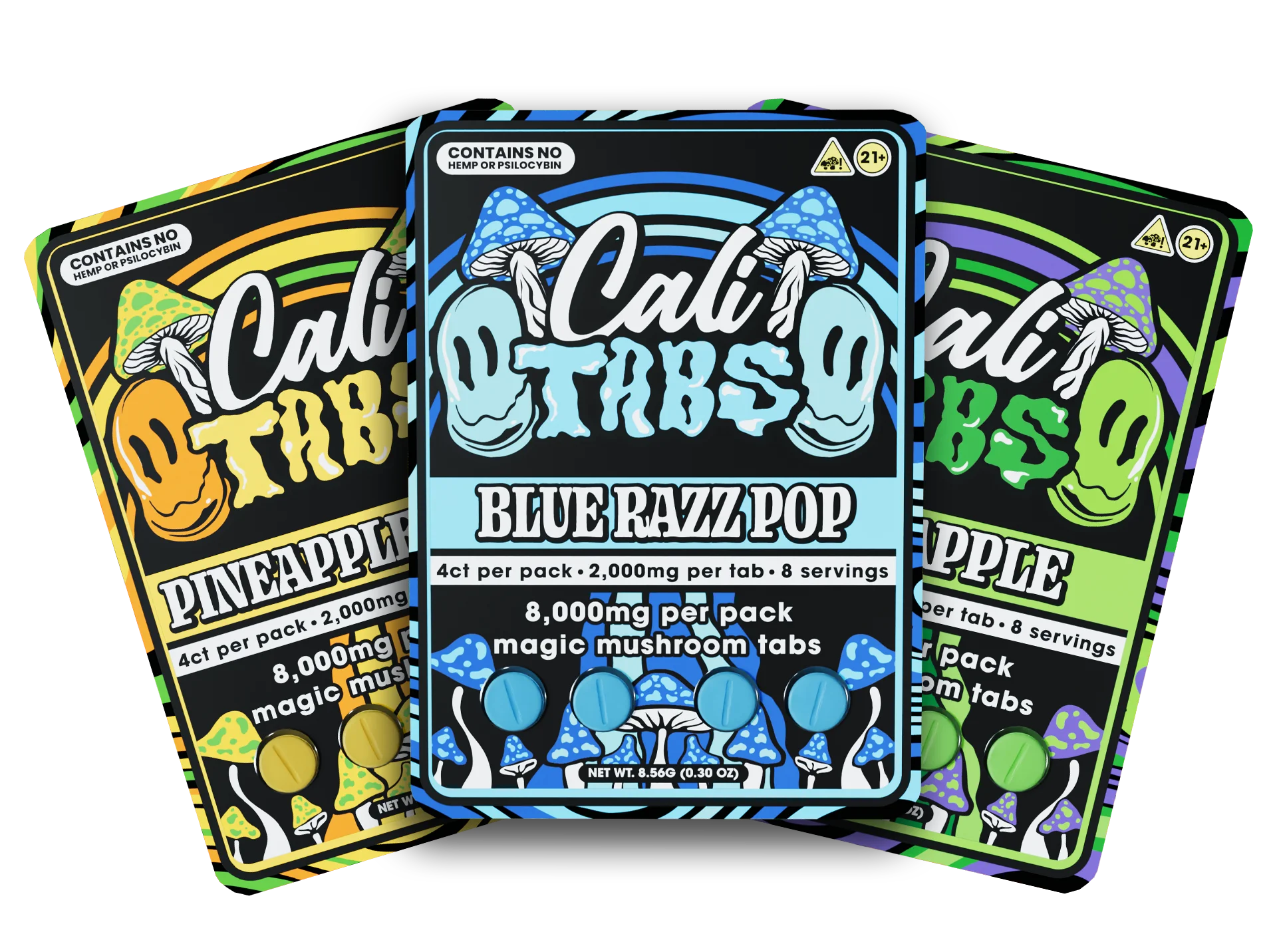 [T-1587-04] Cali Caps Magic Mushroom Tablets 8000MG 6PK (WATERMELON WAVE)