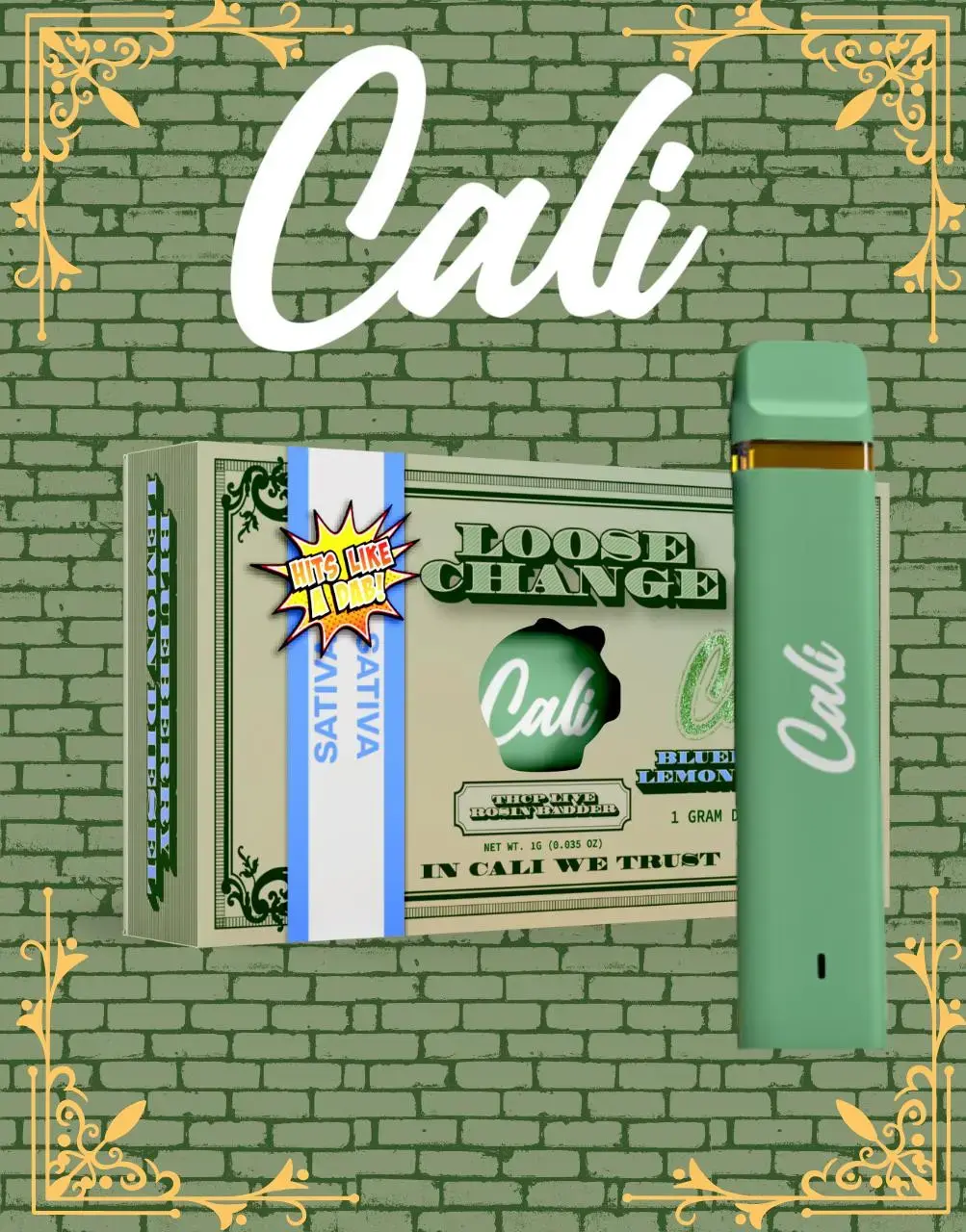 [T-1588-10] Cali Extract Loose Change THC-P Live Resin 1G Disposable 6PK (Rockstar)