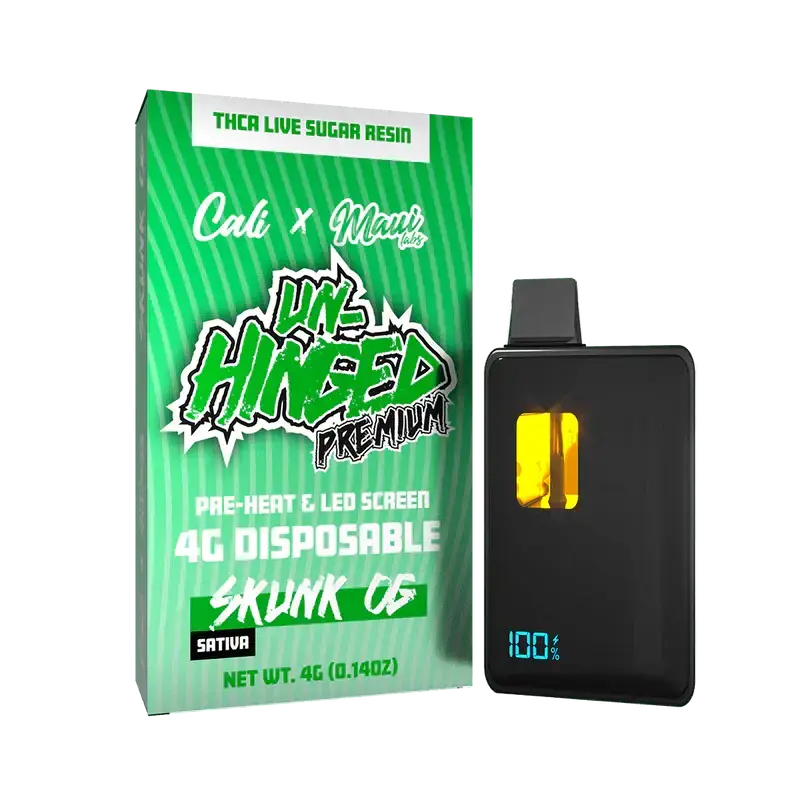 [T-1589-02] Cali Extract Unhinged THCA Live Sugar Resin 4G Disposable 6PK (Skunk OG)