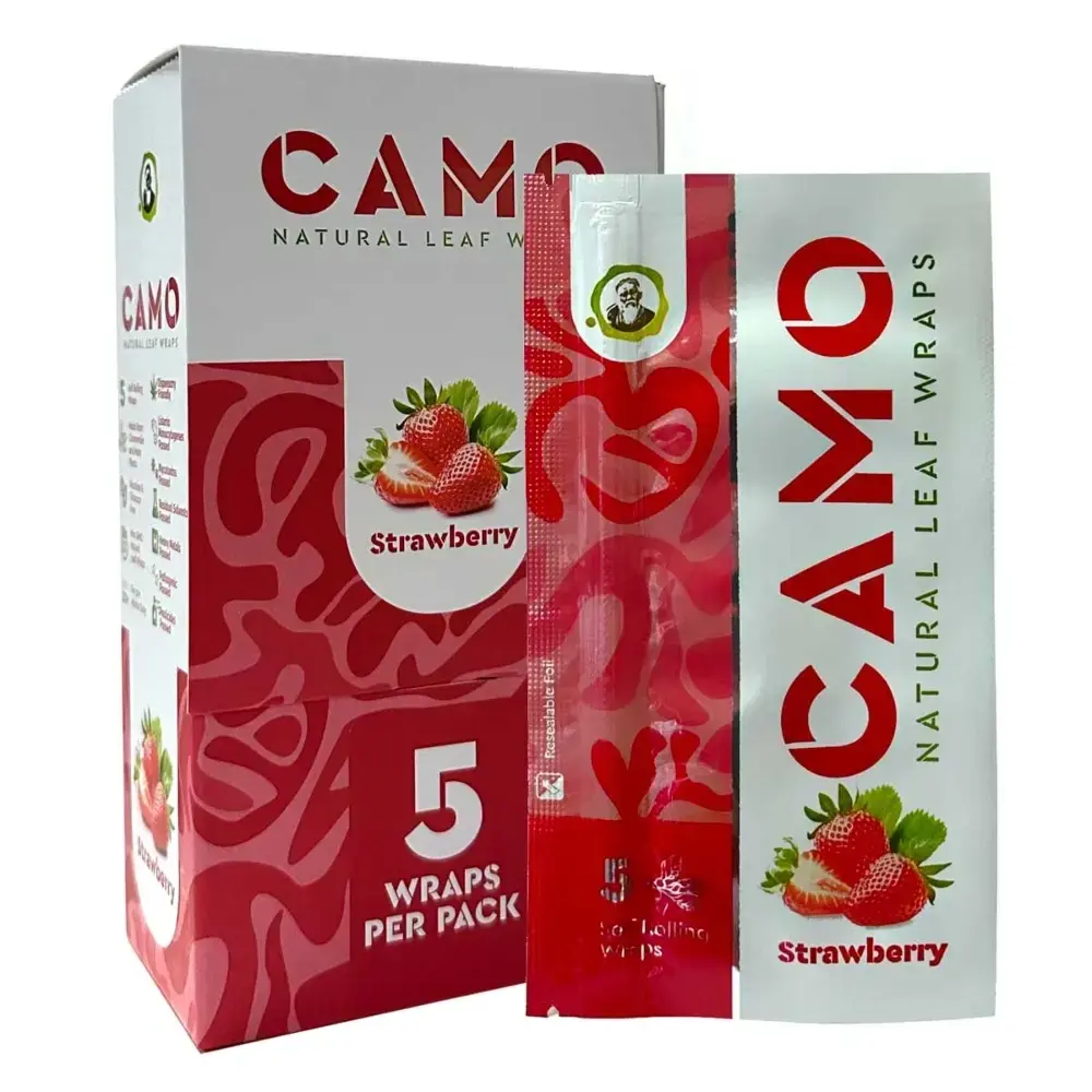 [Q-1544-10] CAMO LEAF WRAP 25/5PK (Strawberry)
