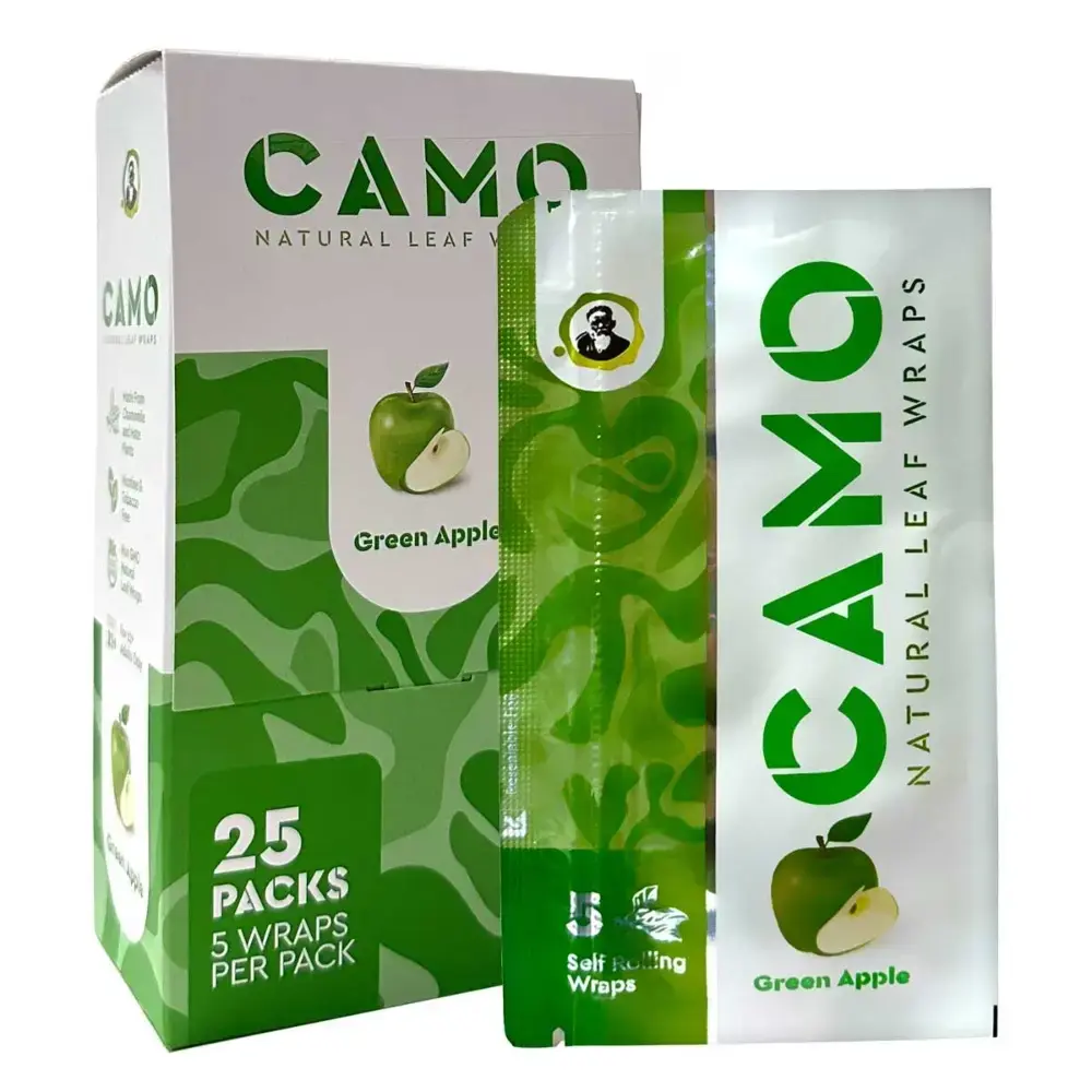[Q-1544-07] CAMO LEAF WRAP 25/5PK (Green Apple)