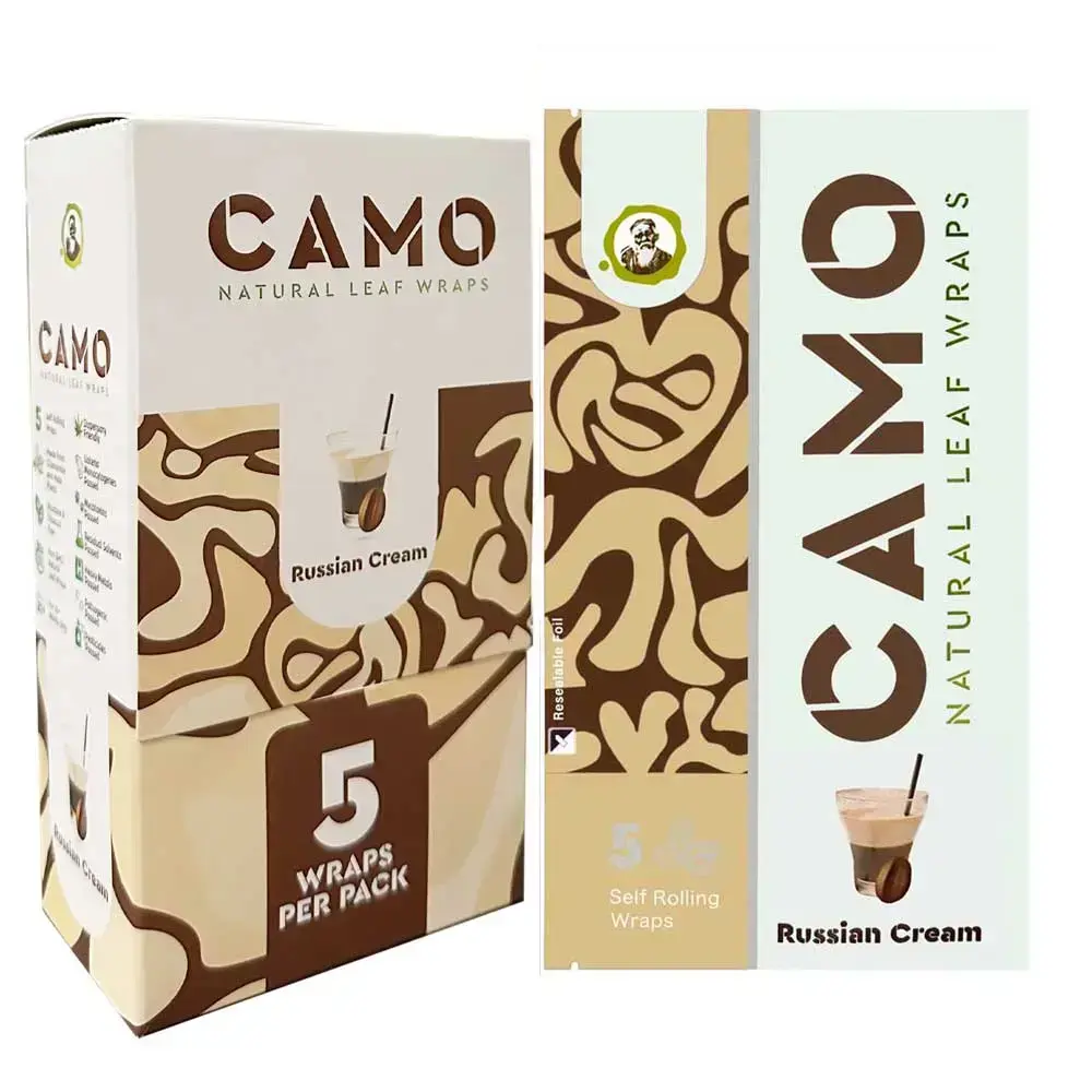[Q-1544-02] CAMO LEAF WRAP 25/5PK (Russian Cream)