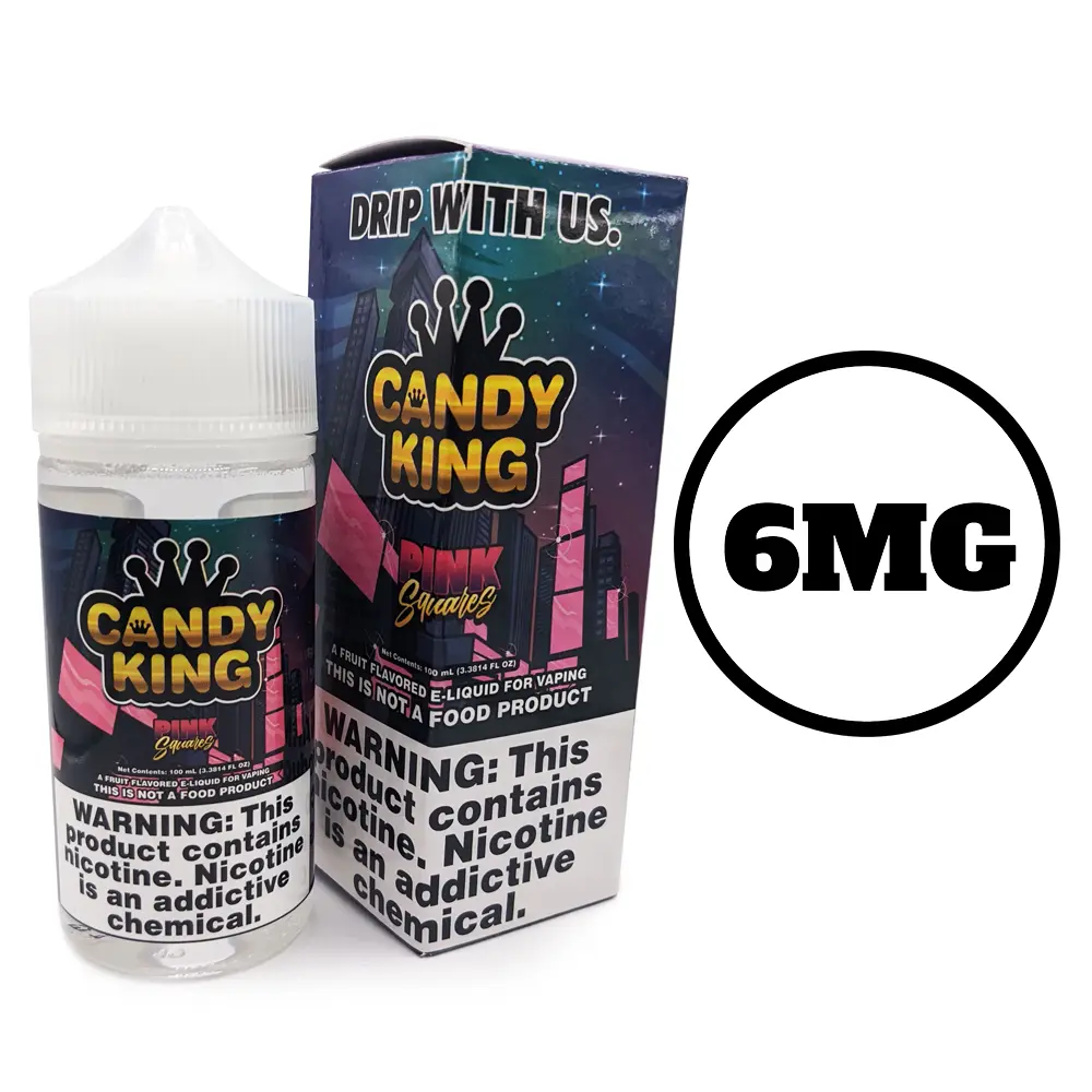[Q-1545-10] CANDY KING 100ML (6mg, Pink Squares)
