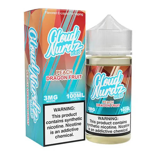 [Q-1626-31] CLOUD NURDZ ICED 100ML (3mg, Peach Dragonfruit)
