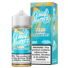 [Q-1626-09] CLOUD NURDZ ICED 100ML (3mg, Peach Blue Raspberry)