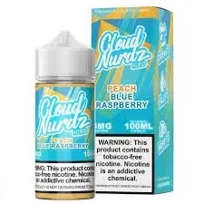 [Q-1626-09] CLOUD NURDZ ICED 100ML (3mg, Peach Blue Raspberry)