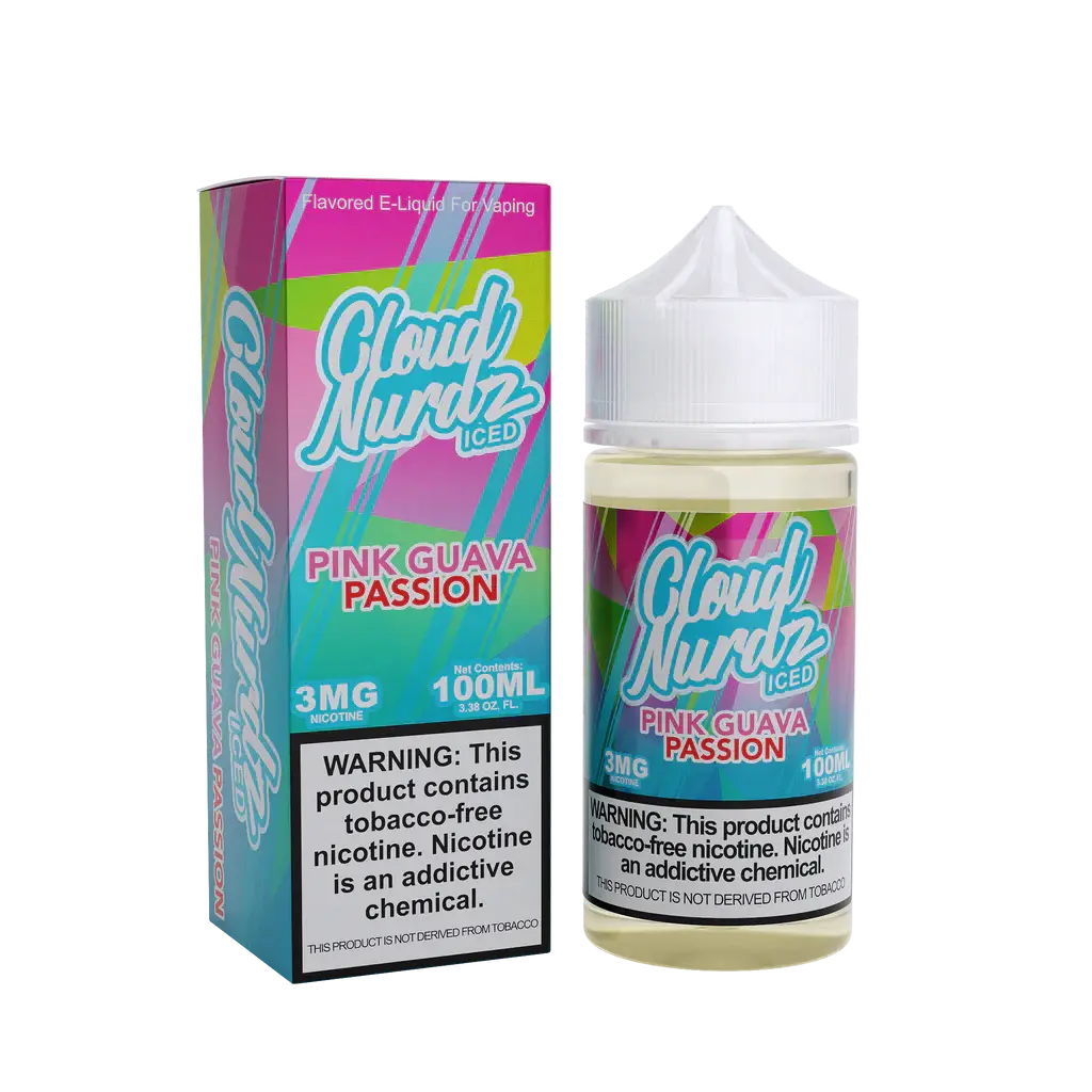 [Q-1626-20] CLOUD NURDZ ICED 100ML (3mg, Pink Guava Passion)