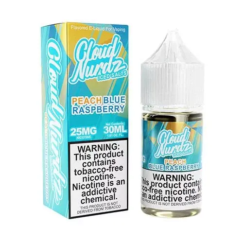 [Q-1628-09] CLOUD NURDZ SALTS ICED 30ML (50MG, Peach Blue Raspberry)