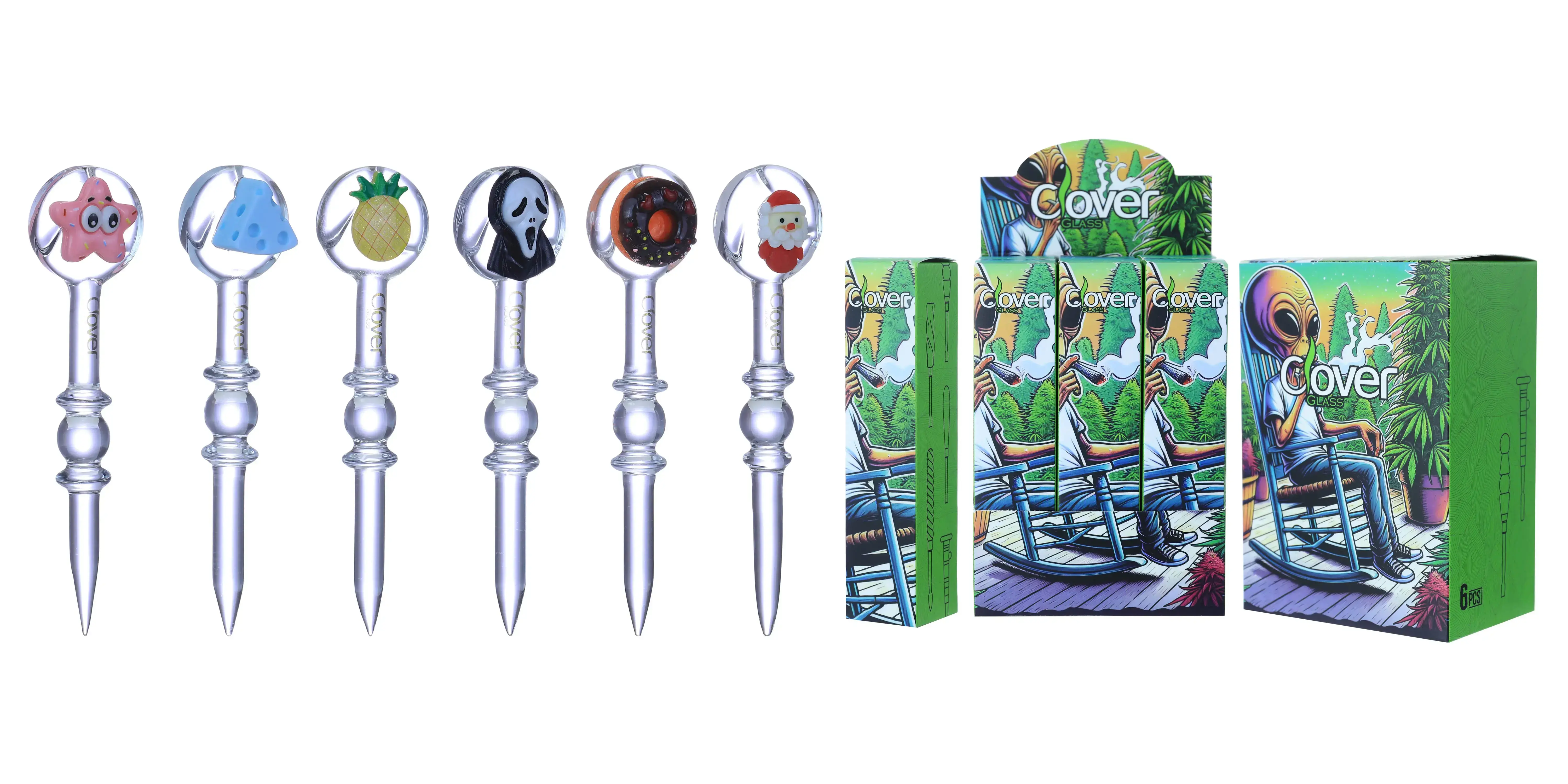 [Q-4846-03] Clover Dab Tools Glass 6PK a Display Mix Color (Style#30)