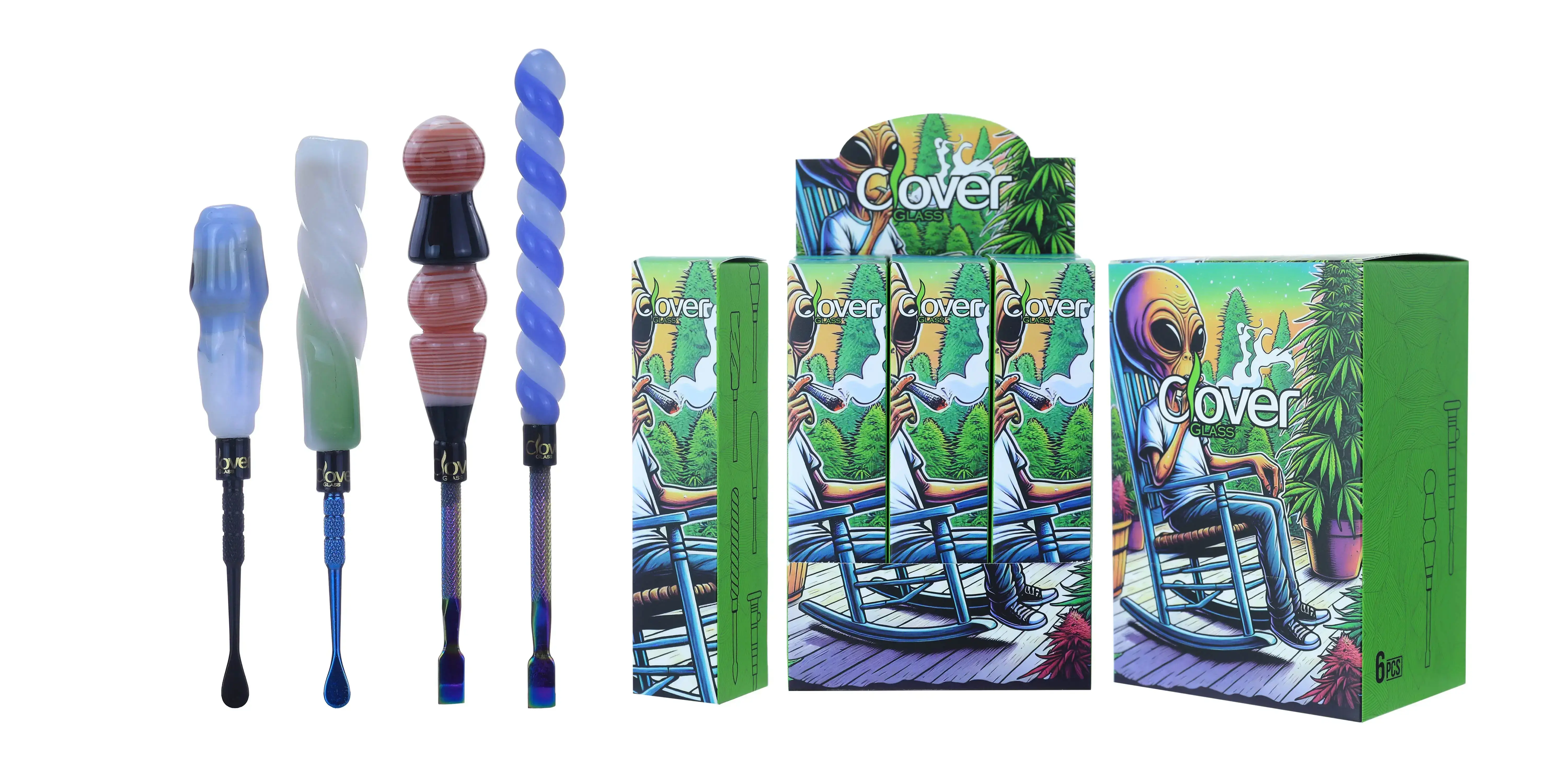 [Q-4846-05] Clover Dab Tools Glass 6PK a Display Mix Color (Style#32)