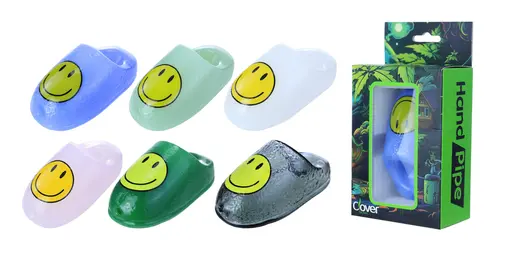 [T-1372-14] Clover Glass Hand Pipe 4 Inch Display 6PK (WPF-633)