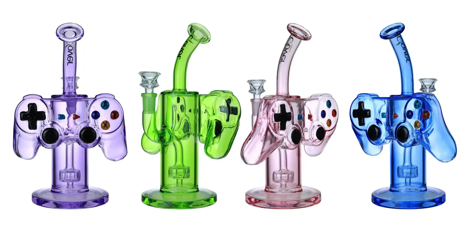 [T-1384-03] Clover Waterpipe Hand Game 9.5Inch (Pink)