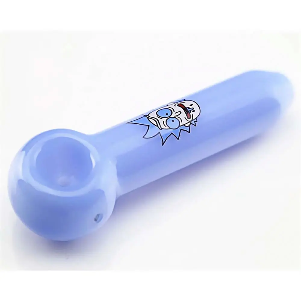 COLORED RICK AND MORTY GLASS SPOON PIPE