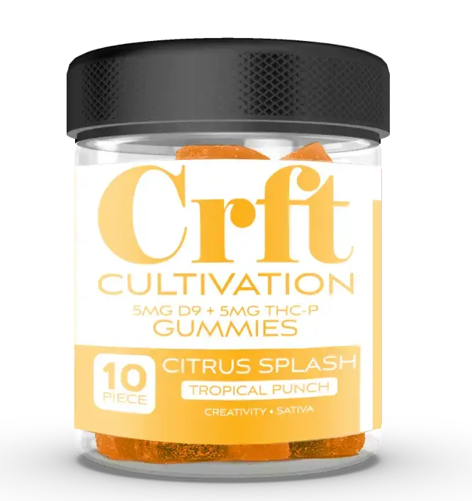 [Q-4805-03] CRFT 10 X 10MG D9 + THC-P jar GUMMIES (Citrus Splash)