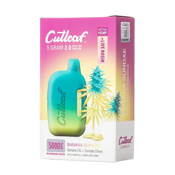 [T-1026-01] CUTLEAF THC A Live Rosin 5 GRAM 6pk Box (Banana Sundae)