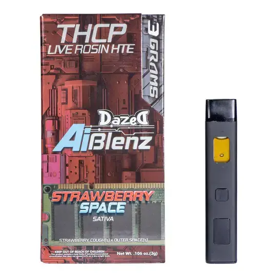 [T-1358-03] Dazed AI Blenz 3G THC-P Live Resin Disposable 5ct (Strawberry Space (Sativa))