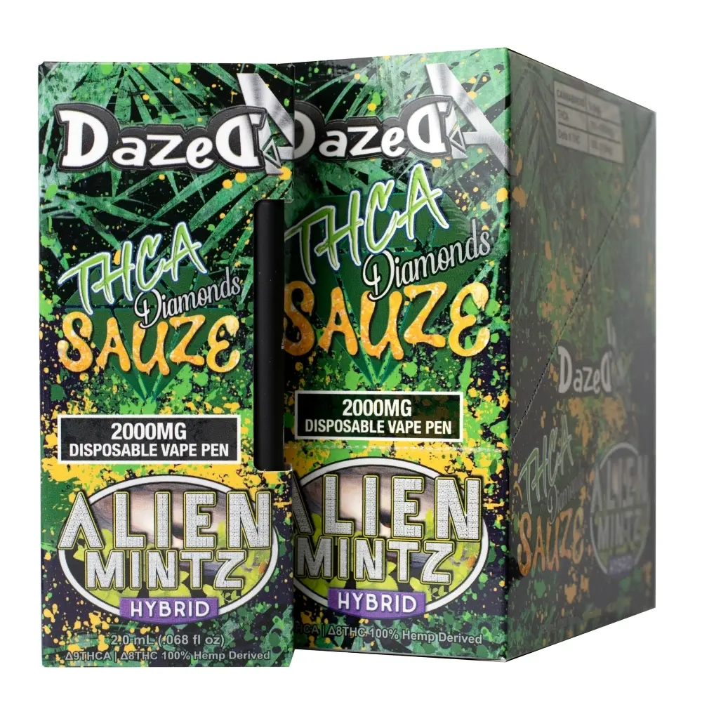 [T-1051-04] DAZEDA THC-A DISPOSABLE 2G 5PK BOX (Alien Mintz)