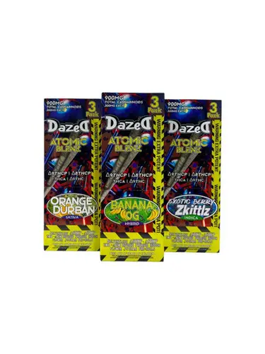 [T-1654-01] Dazed Atomic Blenz 3PK Pre-Roll 10CT A Box (Banana OG)