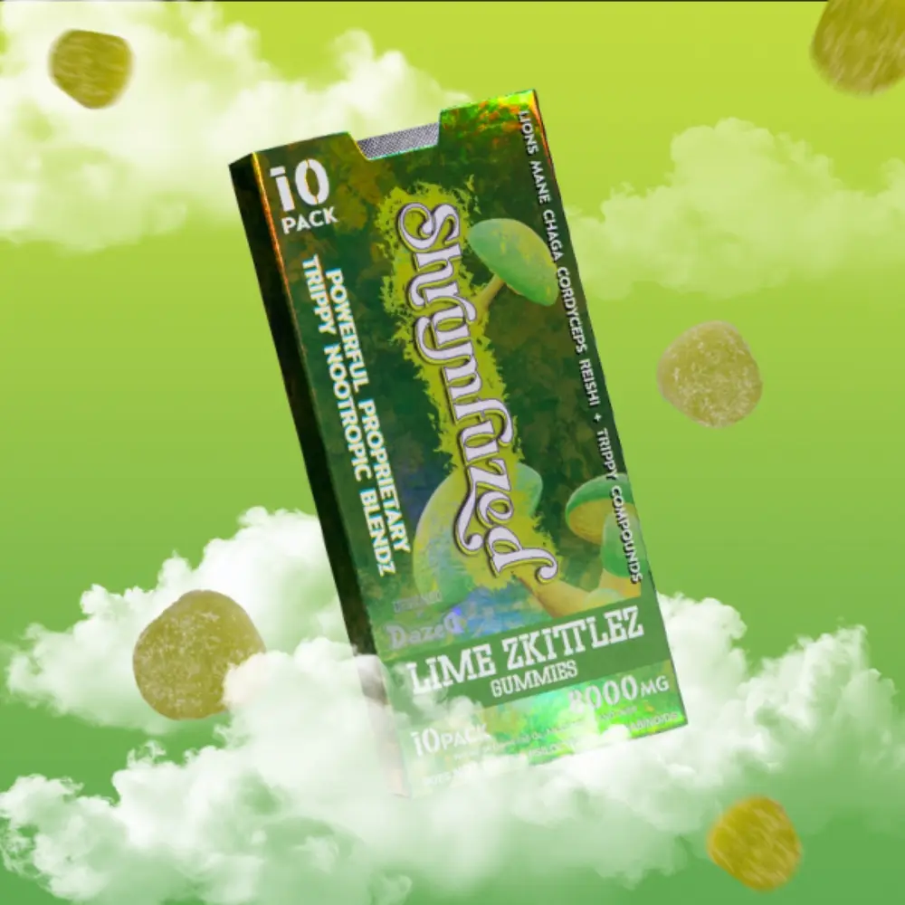 [Q-4352-03] Dazed SHRUMFUZED GUMMIES 8000MG 10PK 5 PER BOX (Lime Zkittlez)