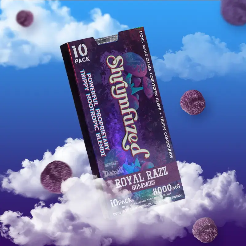 [Q-4352-09] Dazed SHRUMFUZED GUMMIES 8000MG 10PK 5 PER BOX (Royal Razz)