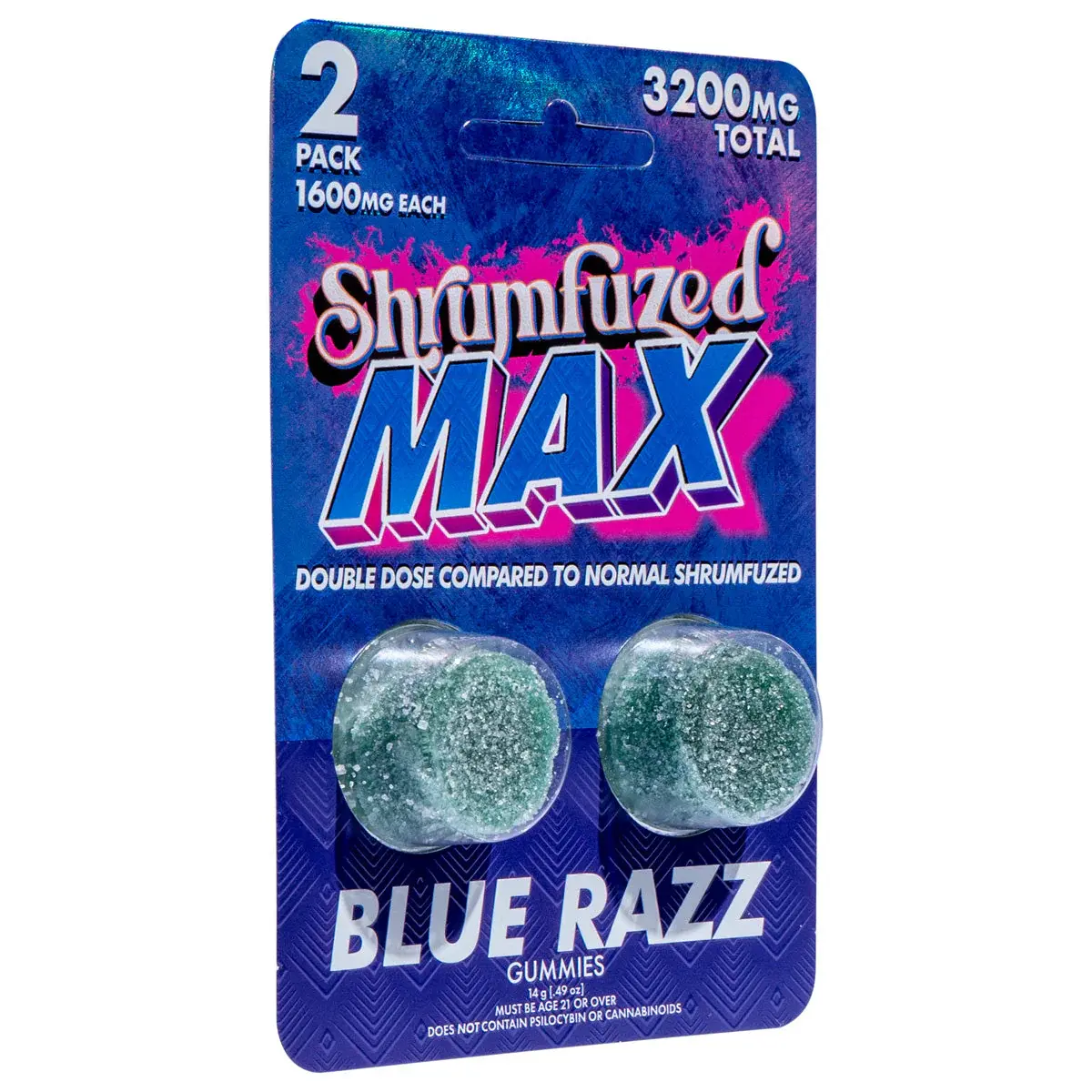[Q-4827-02] Dazed Shrumfuzed MAX 2PK Gummies 1600mg 10ct Display (Mango)