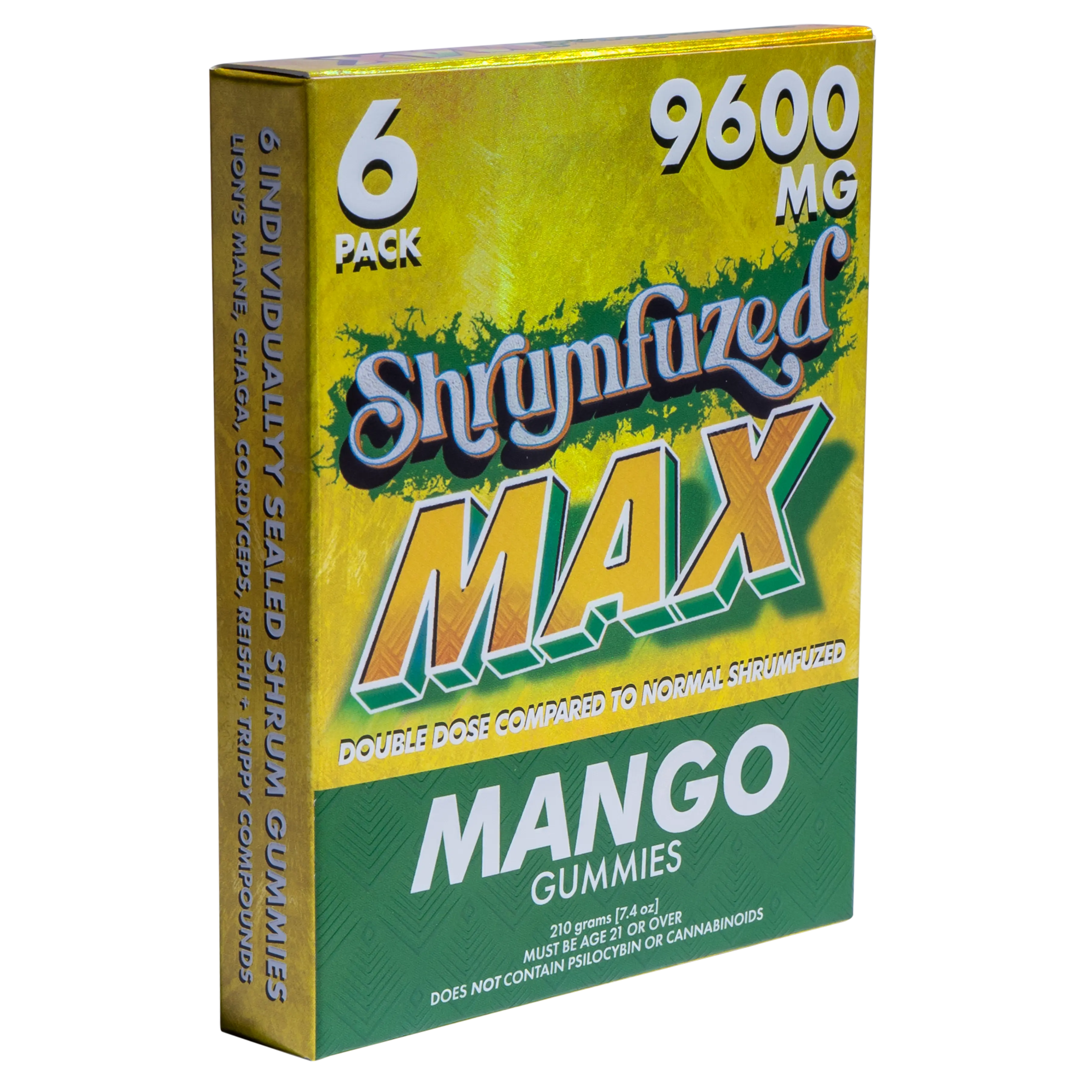[Q-4828-02] Dazed Shrumfuzed MAX 6PK Gummies 9600mg 5ct Display (Mango)