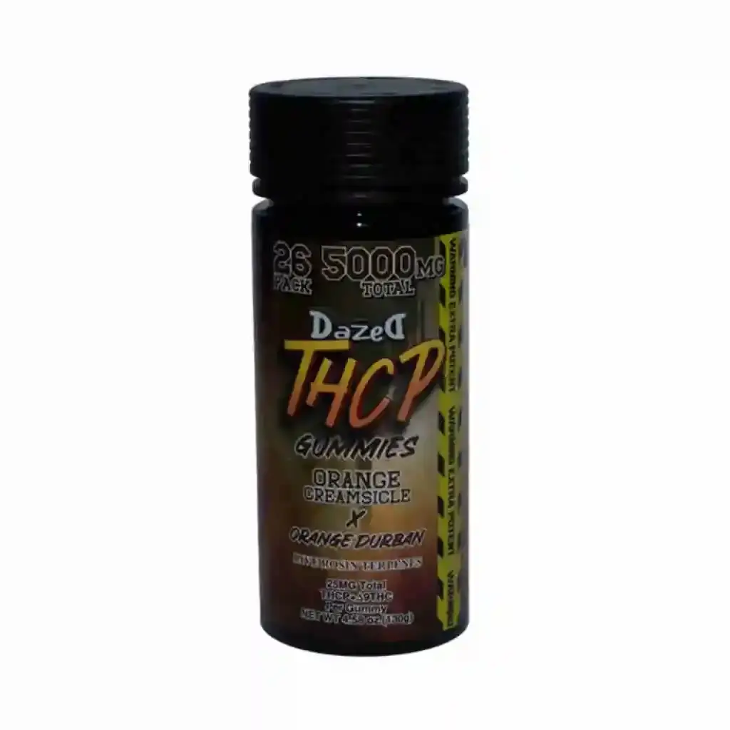 [Q-4830-05] Dazed THCP Gummy Jar 26PK 193MG each 5000MG (Orange Creamsicle)