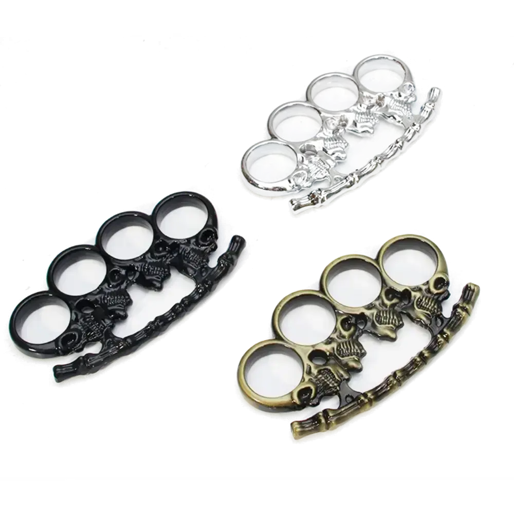 [Q-1715-03] DEFENSE KNOCKLE BRASS (Circular Skull Multi color Assorted)