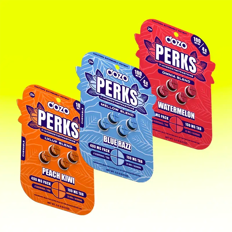 [T-1368-05] DOZO PERKS 4CT 400MG 7-HYDROXYMITRAGYNINE 5PK a Box (Wild Cherry)