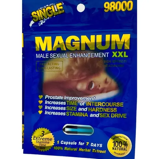 [Q-4519-04] ENHANCEMENT MAGNUM XXL 98000MG SINGLE PILL 24 PER BOX (Black)