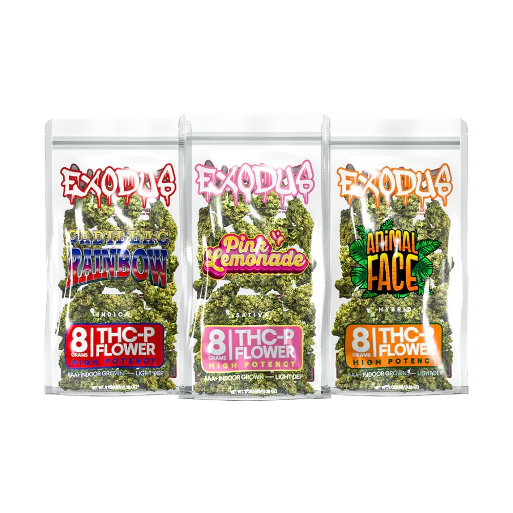 [T-1406-01] Exodus Flower 8 Gram THC-P High Potency 6PK (Cadillac Rainbow)