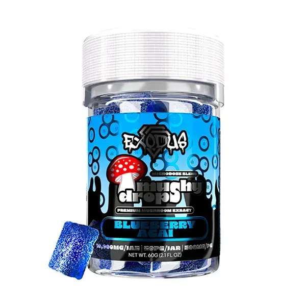 [Q-4705-01] Exodus Mushy Drops Gummies 20ct 10000mg (Blueberry Acai)