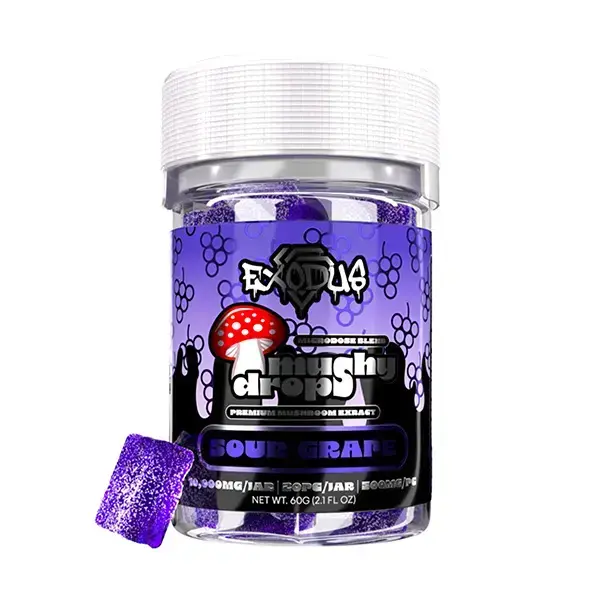 [Q-4705-03] Exodus Mushy Drops Gummies 20ct 10000mg (Sour Grape)
