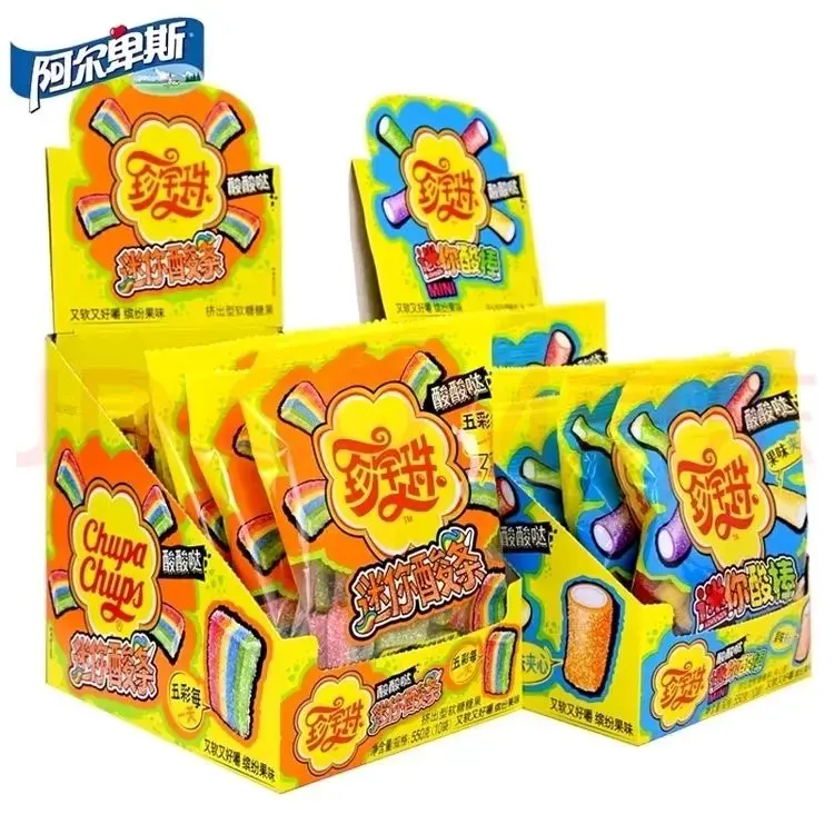 [Q-4992-01] Exotic Chupa Chups Mini Gummy 55G 10PK A Box (Sour Sticks)