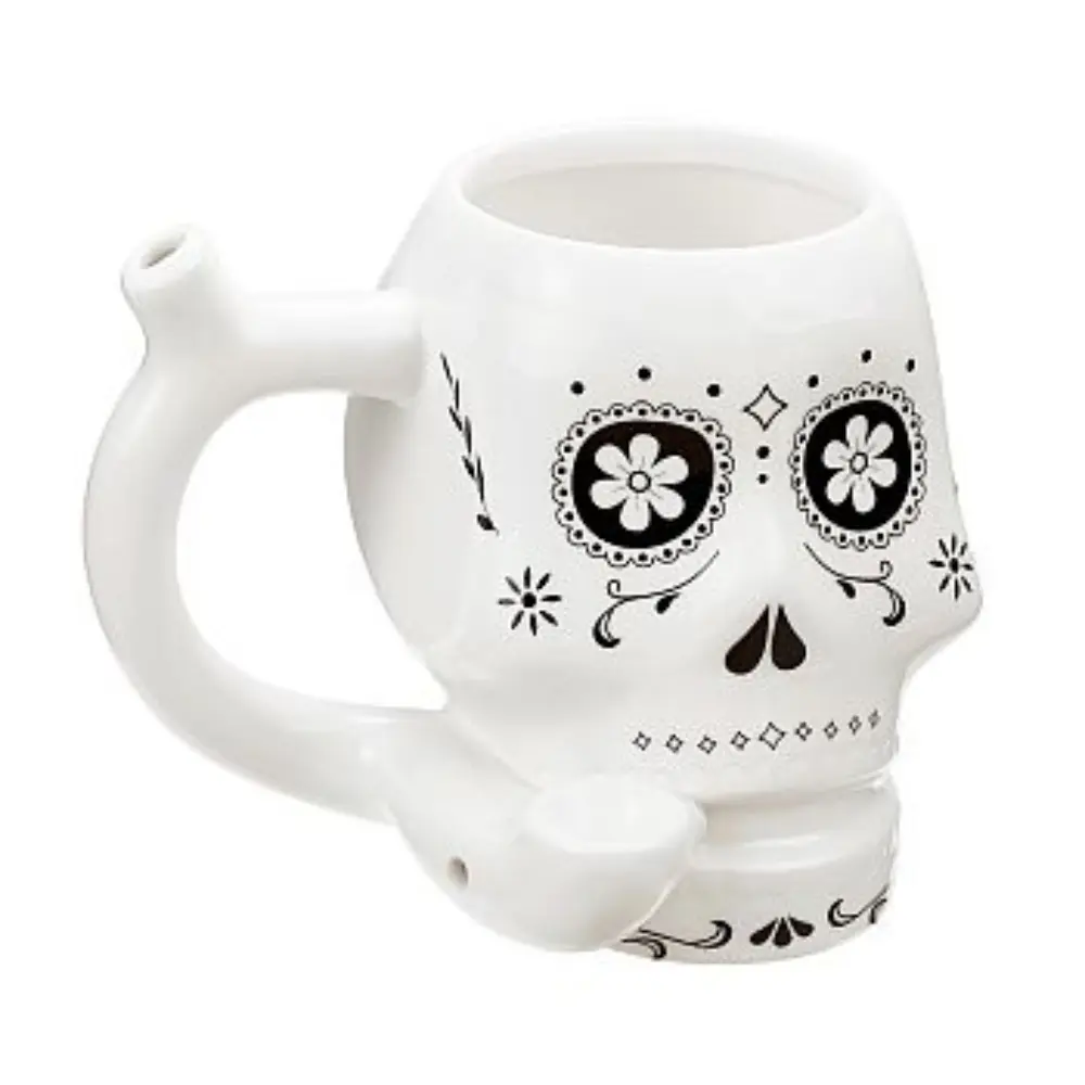 [Q-1966] FC MUG (SKULL WHITE WITH BLACK TRIM)