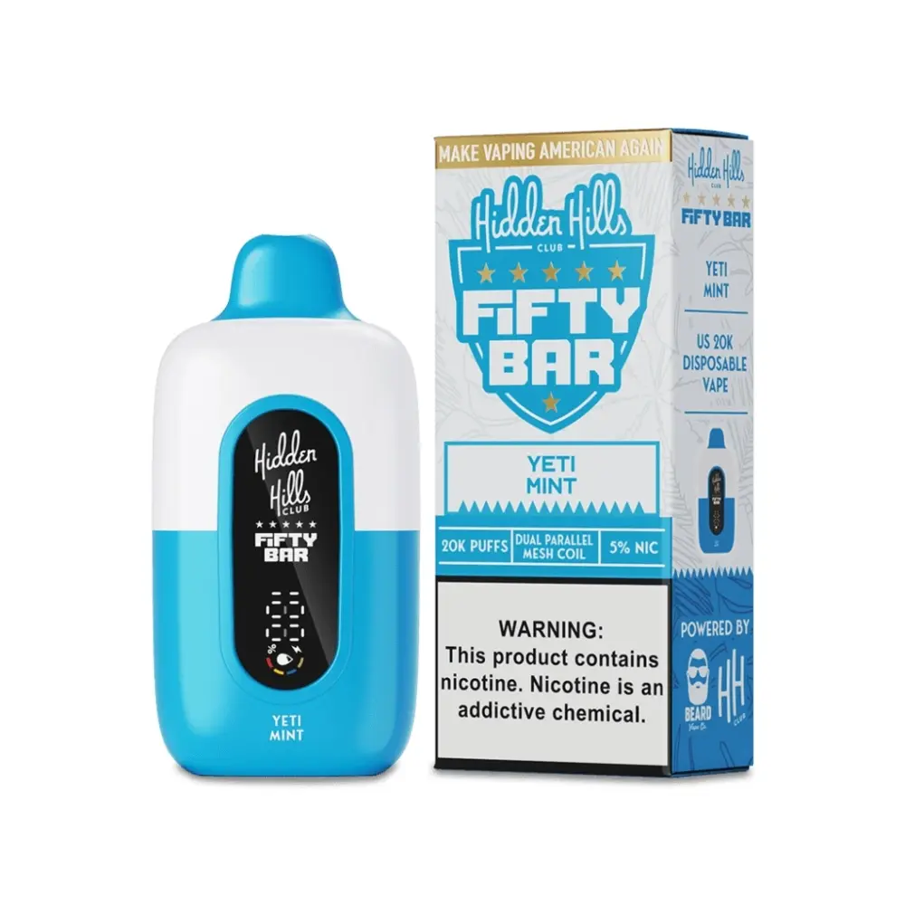 [Q-2001-03] FIFTY BAR 20000 PUFFS DISPOSABLE 5PK 16ML (Yeti Mint)